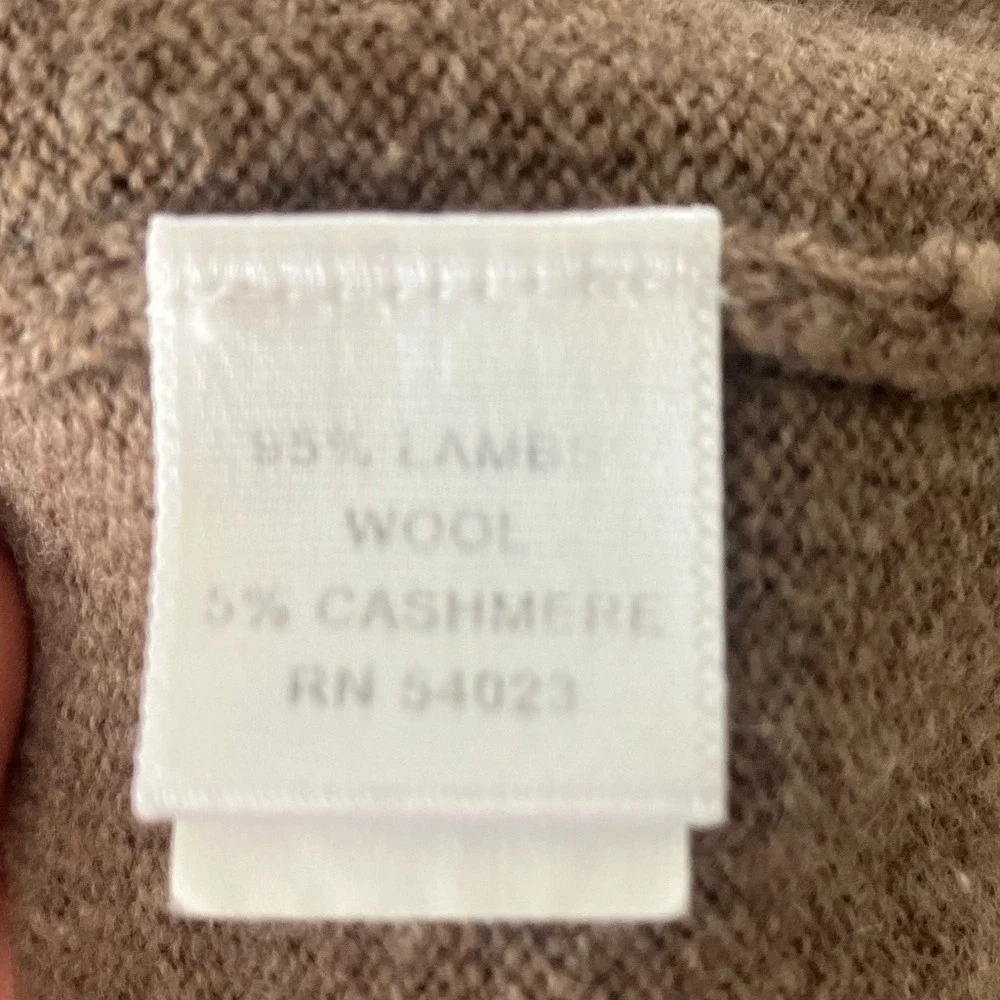 Vintage Banana Republic Lambswool Cashmere V Neck‎ Long Sleeved Sweater Brown XL